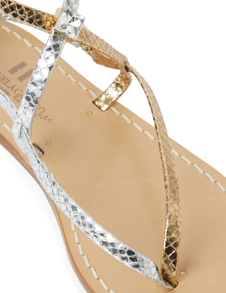 rinascente Emanuela Caruso Infradito con dettagli in pietre