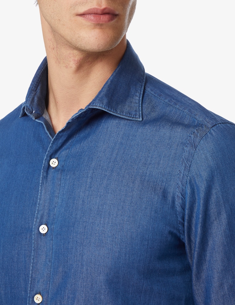 rinascente Finamore Camicia denim giza 45