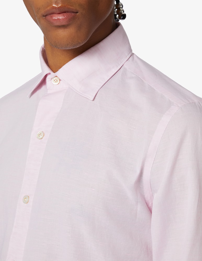 rinascente Finamore Cotton and linen shirt Pink 