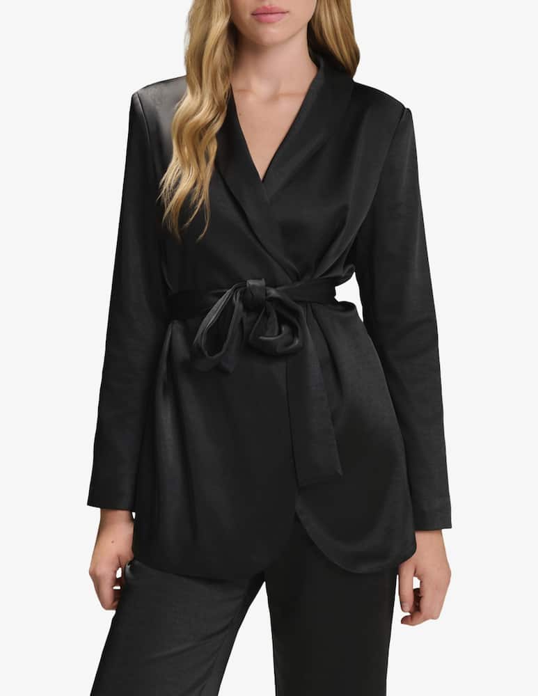 rinascente Face to Face Style Giacca in raso con cintura Rose