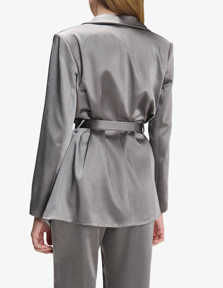 rinascente Face to Face Style Rose satin belted jacket