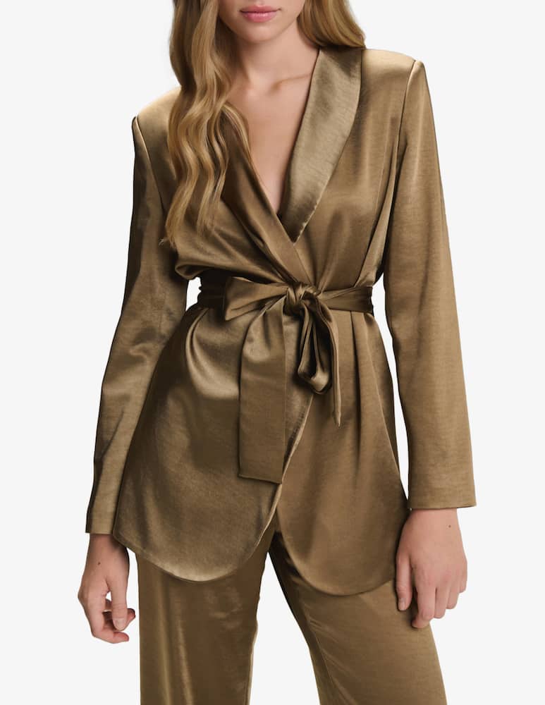 rinascente Face to Face Style Blazer in raso con cintura Rose