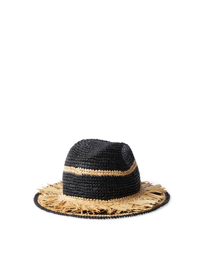 rinascente Filippo Catarzi 1910 Raffia crochet fedora hat with raffia trim
