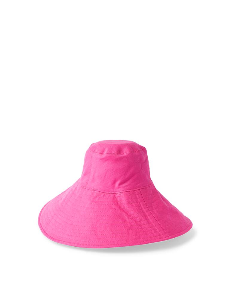 rinascente Filippo Catarzi 1910 Cloche reversibile in lino con tesa grande e impunture