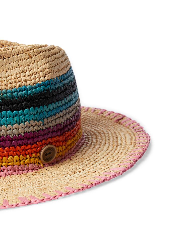 rinascente Filippo Catarzi 1910 Multicolor affia crochet borsalino hat