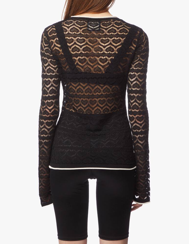 rinascente Marco Rambaldi Crewneck sweater with lace stitch hearts