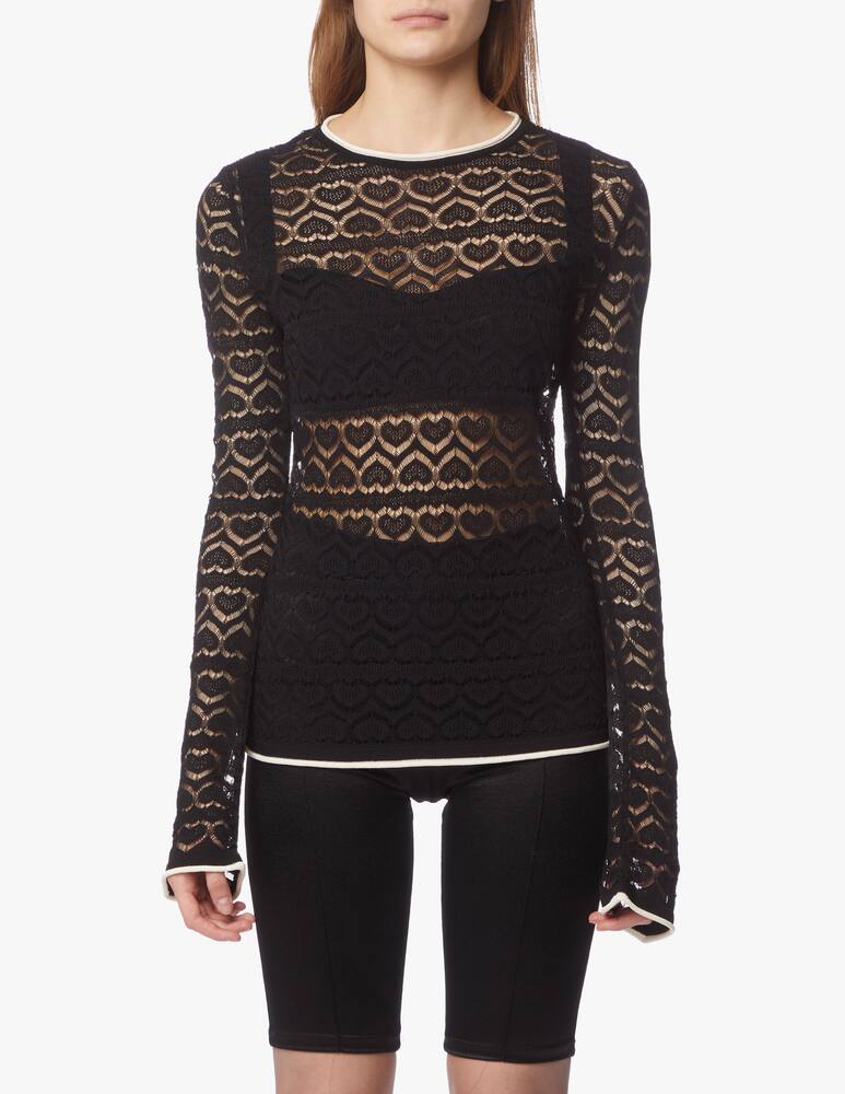rinascente Marco Rambaldi Crewneck sweater with lace stitch hearts
