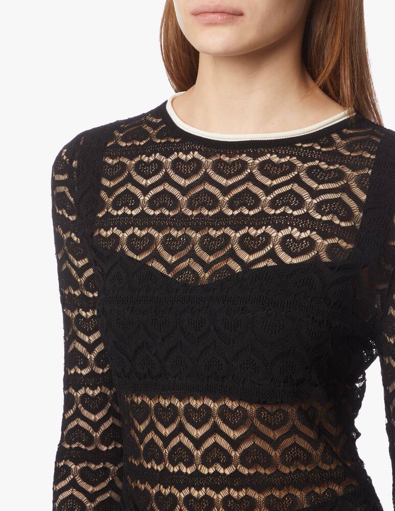 rinascente Marco Rambaldi Crewneck sweater with lace stitch hearts