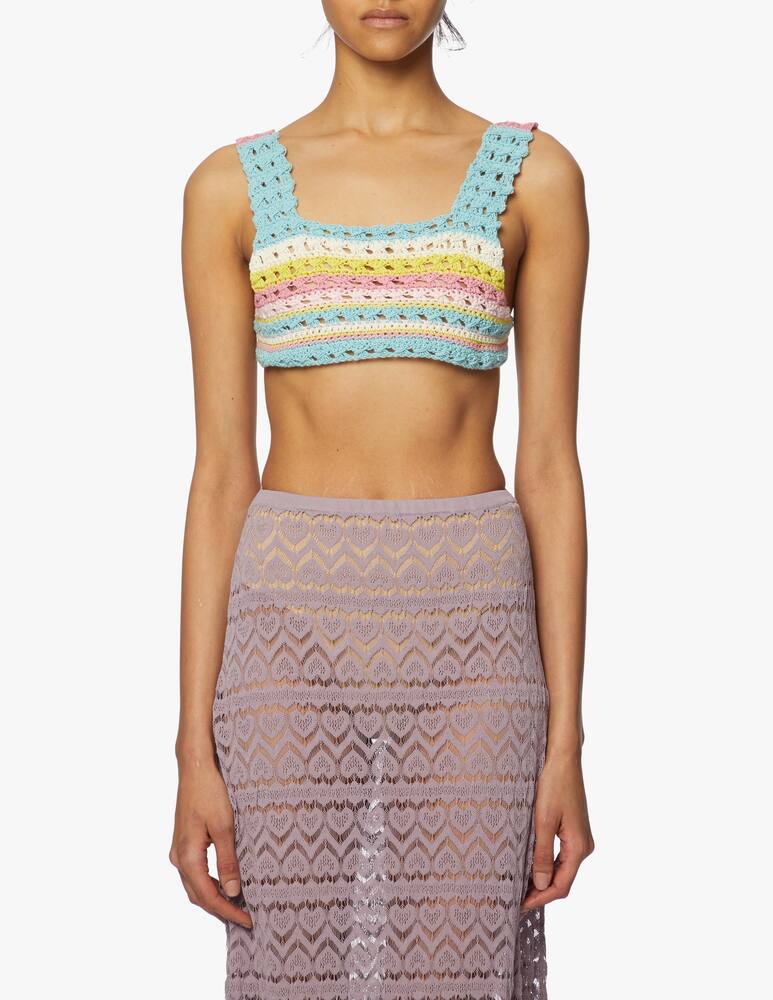 rinascente Marco Rambaldi Mini top uncinetto a righe colorate