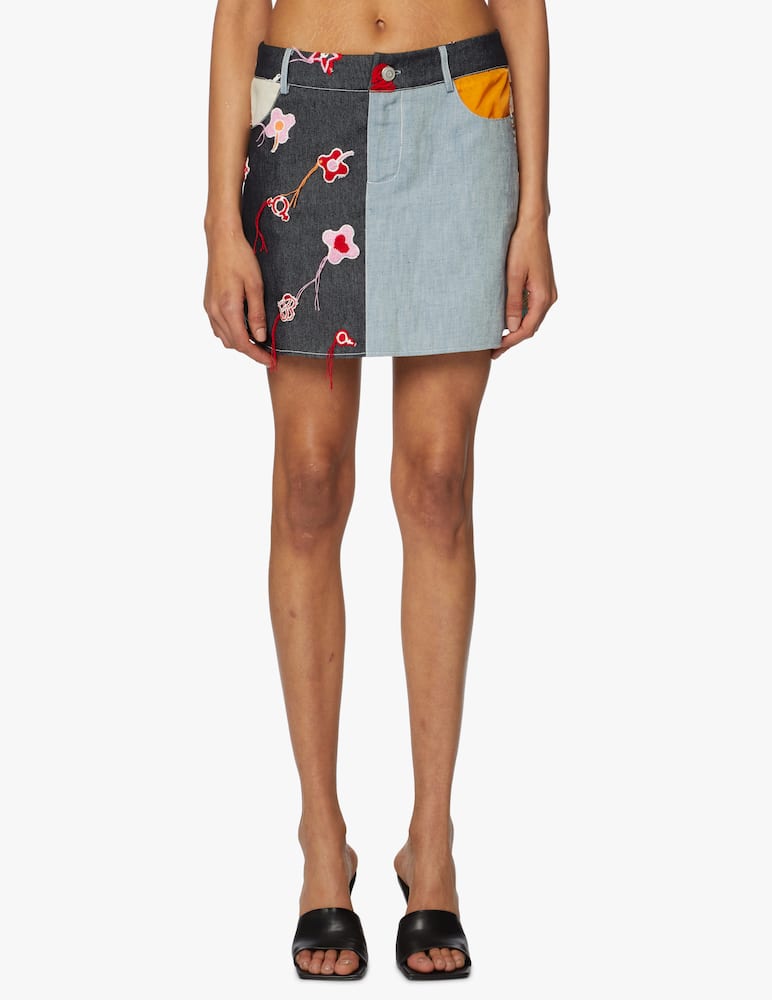 rinascente Marco Rambaldi Mini skirt made with patch recycled fabrics