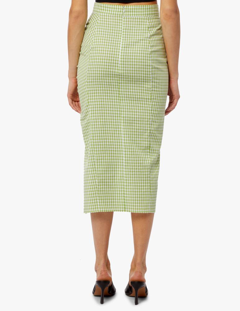 rinascente Greta Boldini Draped cotton vichy midi skirt