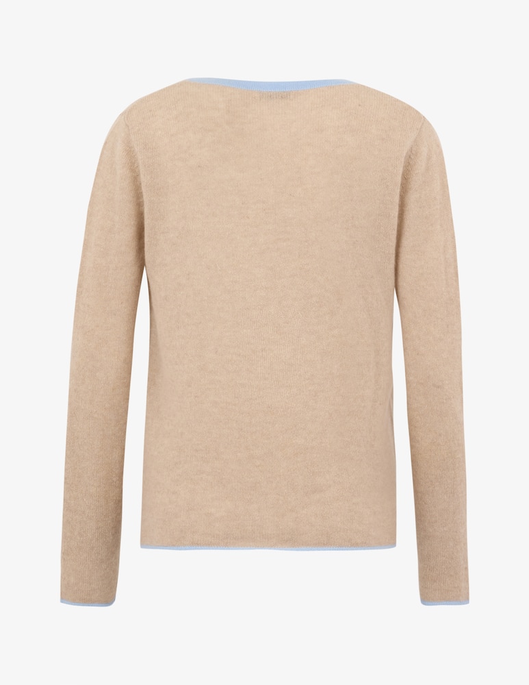 rinascente Pure Cashmere Cardigan con collo a V bicolore