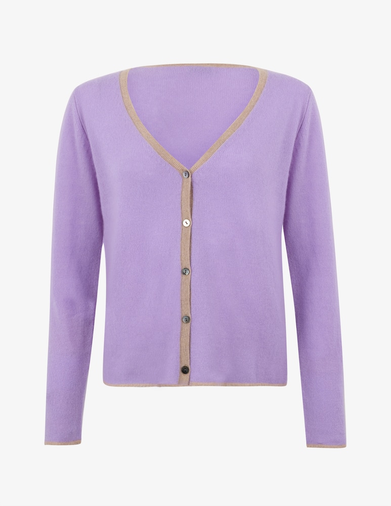 rinascente Pure Cashmere V neck bicolour cardigan