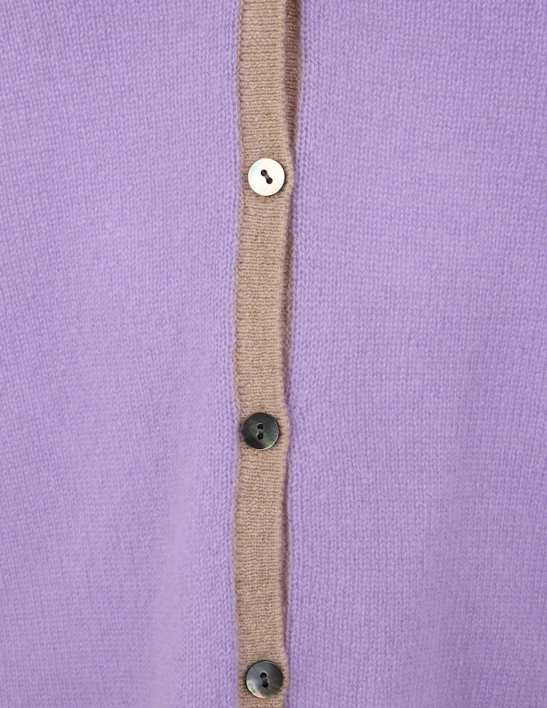 rinascente Pure Cashmere V neck bicolour cardigan