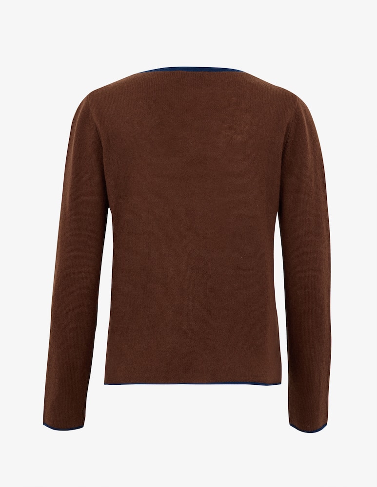 rinascente Pure Cashmere V neck bicolour cardigan