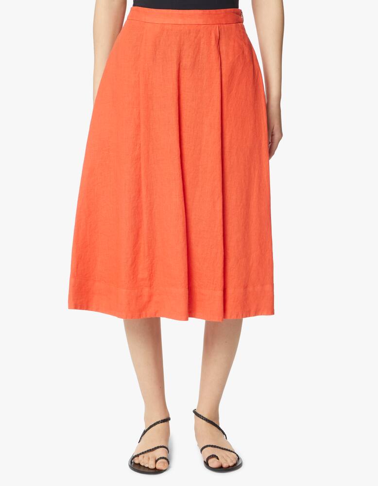 rinascente Rosso35 Wide linen midi skirt