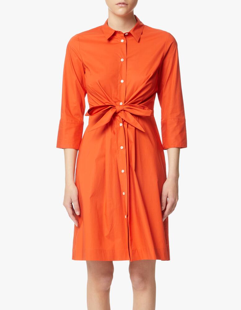 rinascente Rosso35 Vestito camicia in cotone con nodo in vita