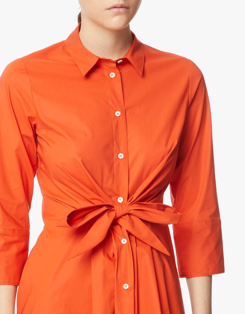 rinascente Rosso35 Vestito camicia in cotone con nodo in vita