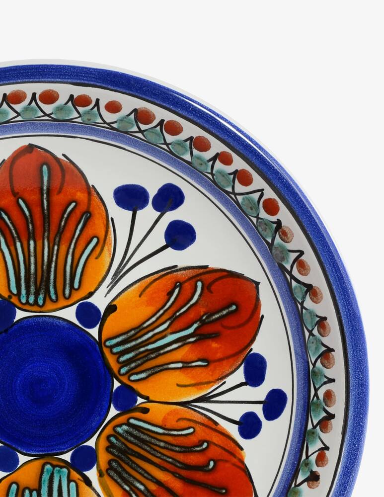 rinascente Duca di Camastra Piatto Fondo Artigianale Decoro Dallas - Rosso