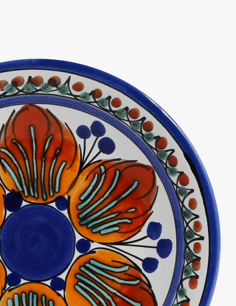 rinascente Duca di Camastra Piatto Frutta Artigianale  Decoro Dallas - Rosso