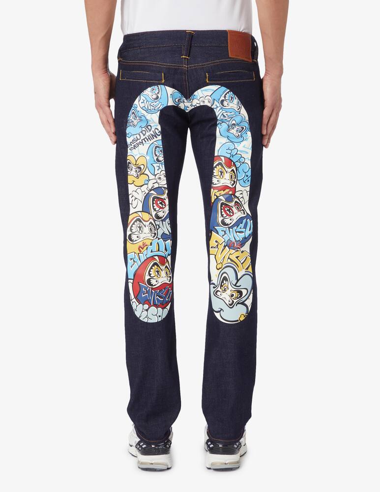 rinascente Evisu Jeans stampati graffiti daruma