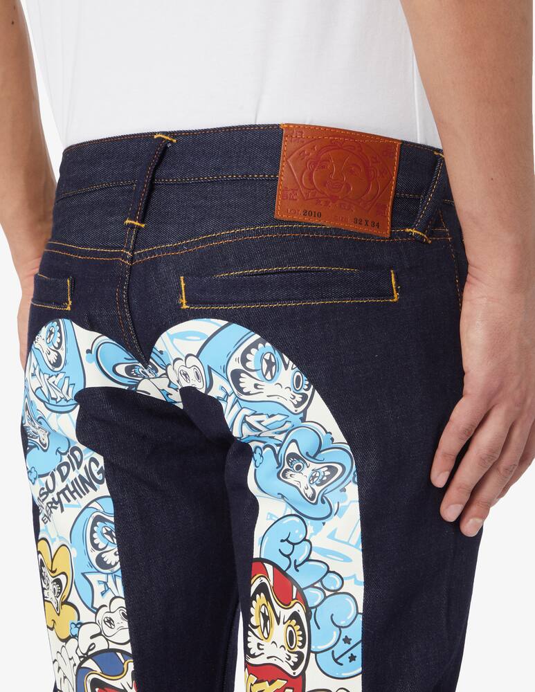 rinascente Evisu Jeans stampati graffiti daruma