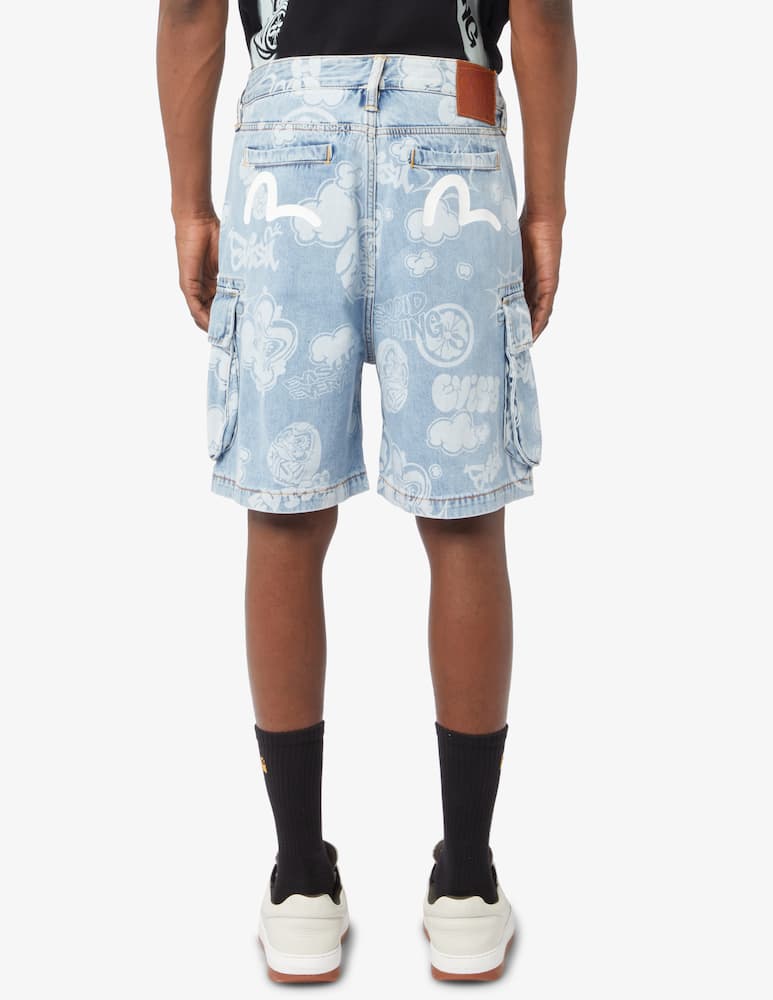 rinascente Evisu Shorts cargo graffiti