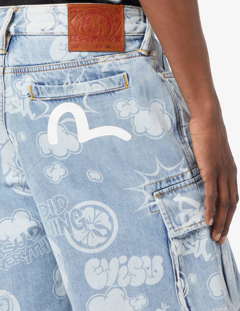 rinascente Evisu Shorts cargo graffiti