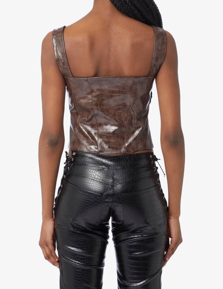 rinascente Milk White Top corsetto in finta pelle