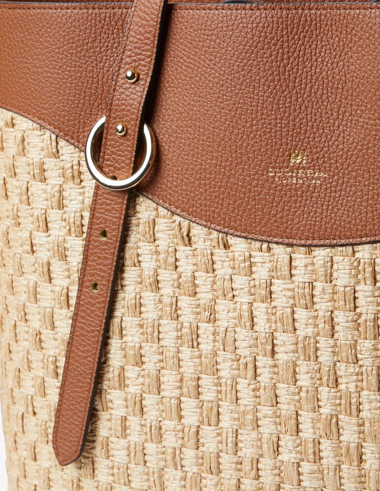 rinascente Cuoieria Fiorentina Amber straw tote bag