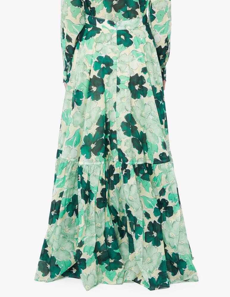 rinascente Plan C Flounced maxi skirt with floral print