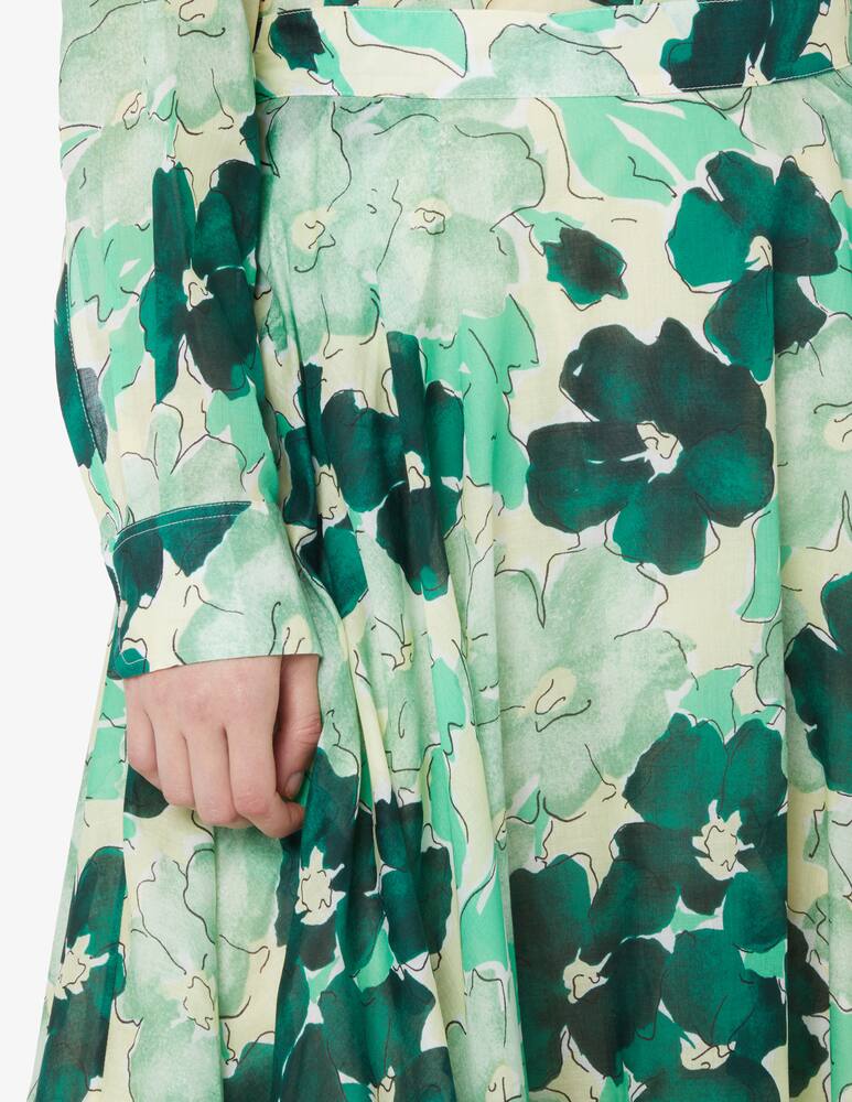 rinascente Plan C Flounced maxi skirt with floral print