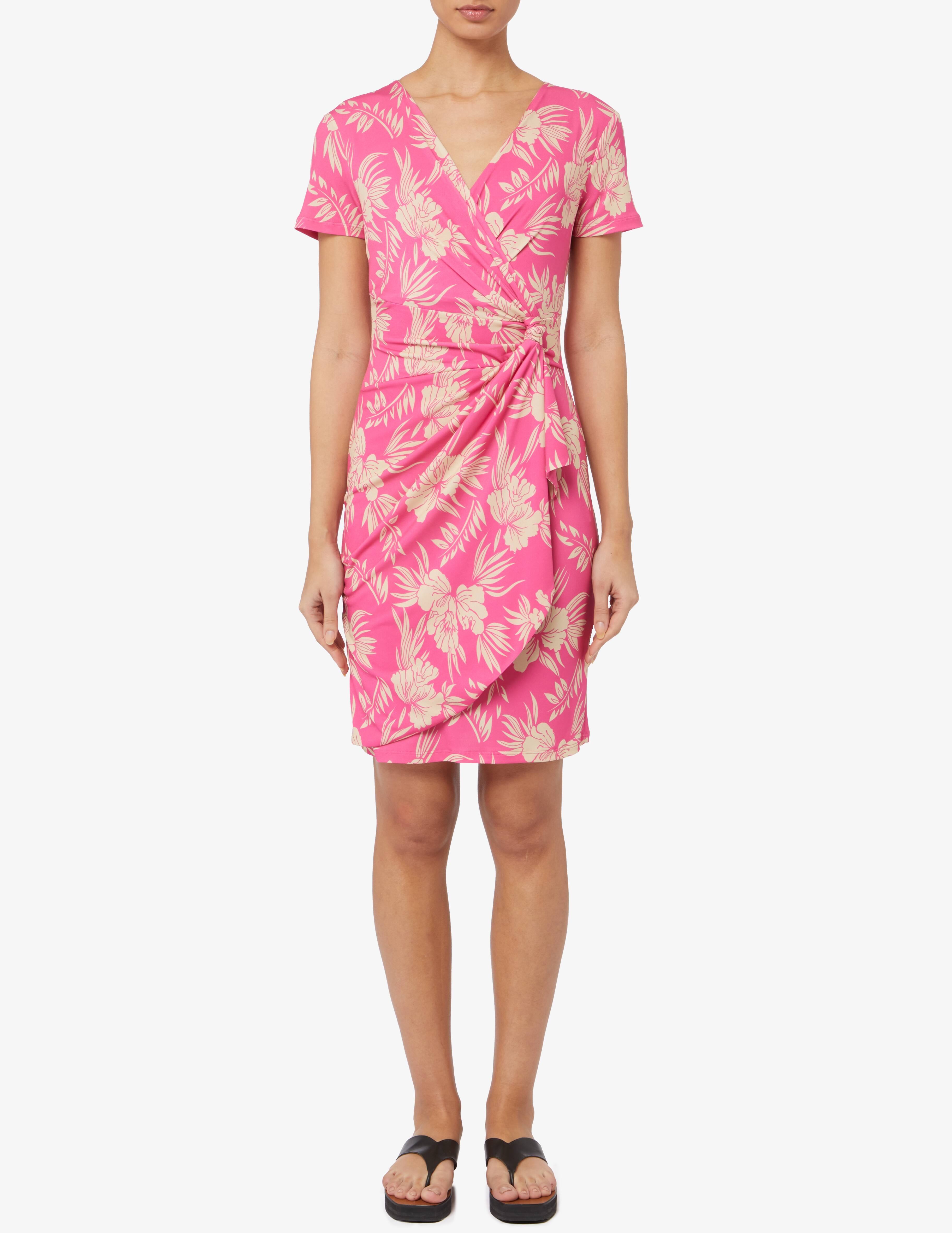Shop Elizabeth Ascot Flower print short sleeve dress on Rinascente