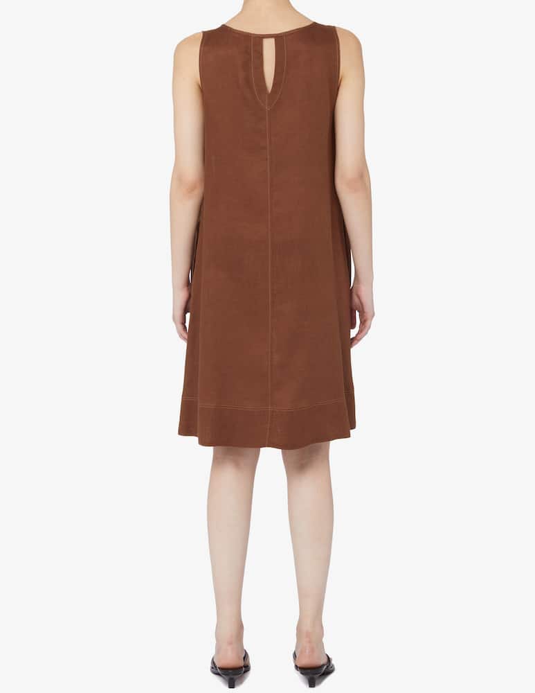 Shop Elizabeth Ascot Sleeveless midi dress with stitching on Rinascente