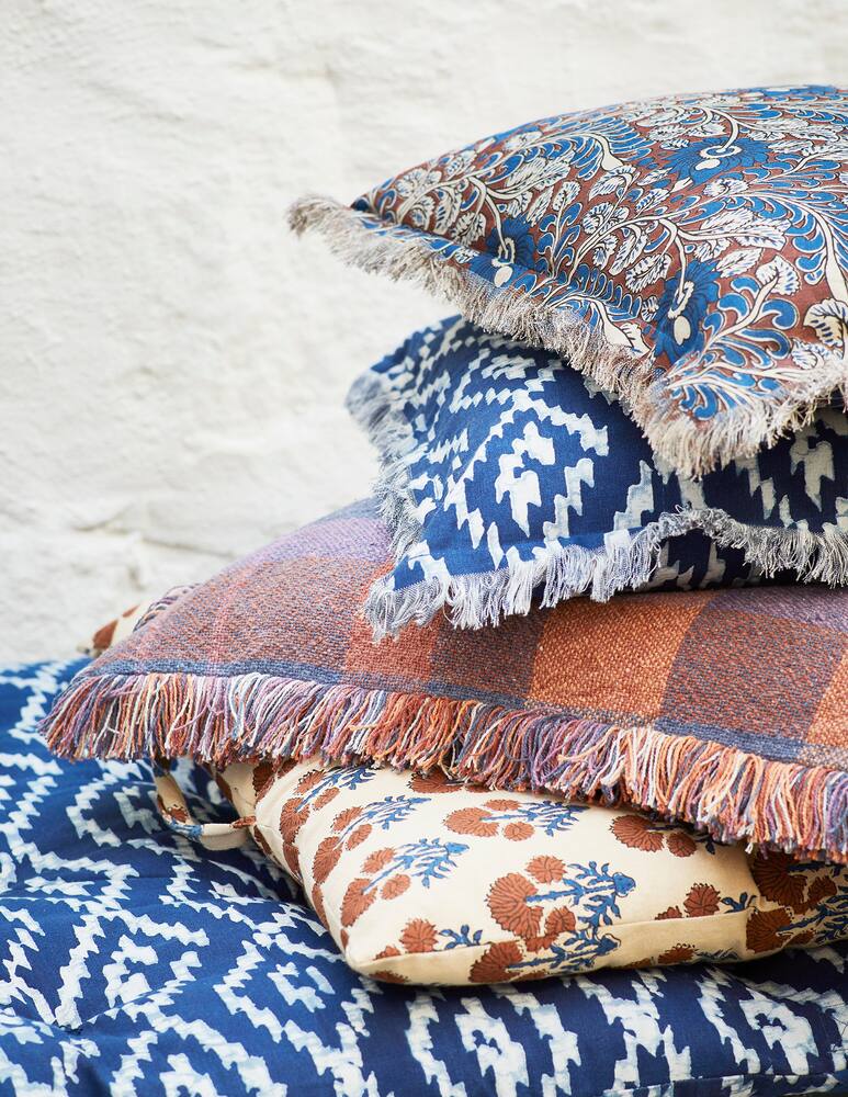 rinascente Madam Stoltz Federa Da Cuscino Stampata Con Frange