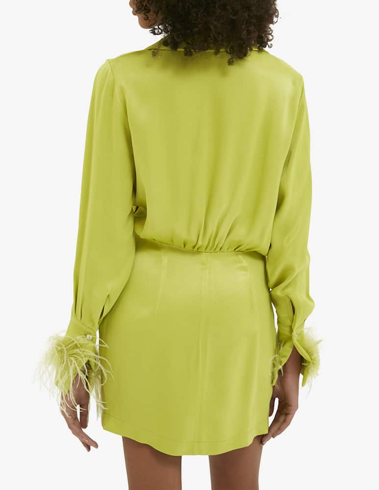 rinascente Face to Face Style Vestito mini con piume di struzzo