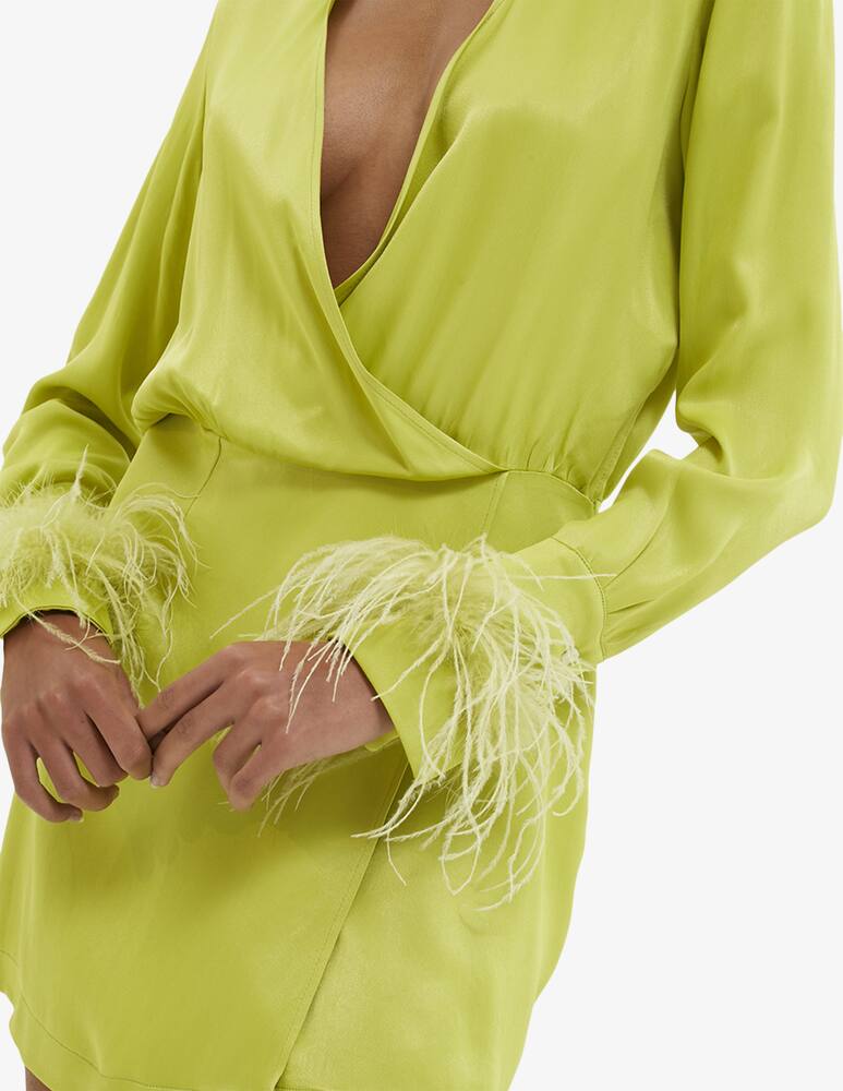 rinascente Face to Face Style Vestito mini con piume di struzzo