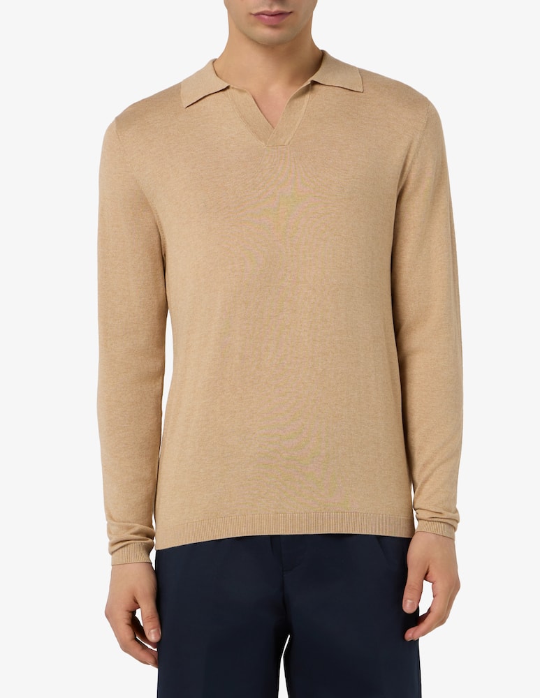 rinascente Misaky Polo con collo aperto in seta e cotone