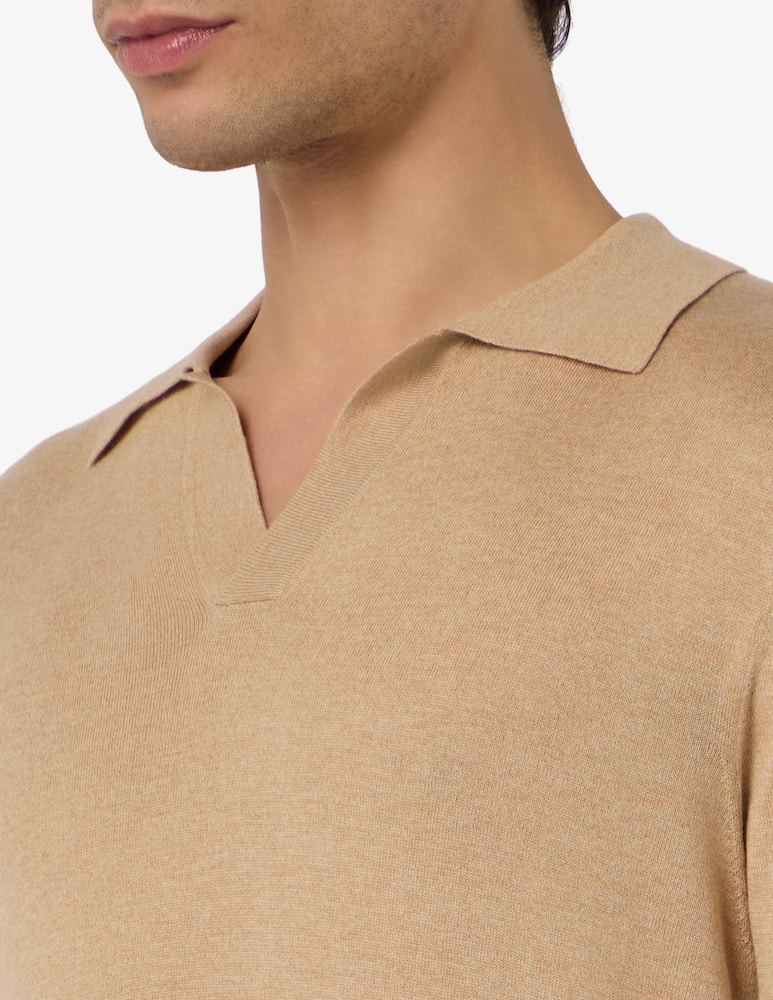 rinascente Misaky Polo con collo aperto in seta e cotone