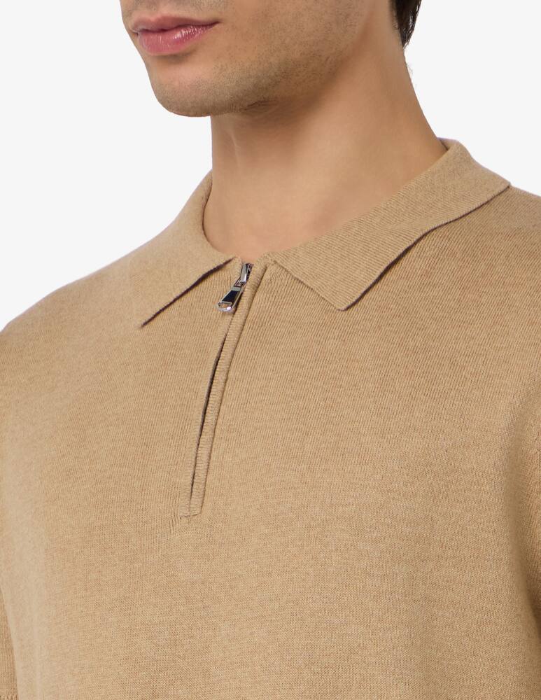 rinascente Misaky Polo con zip in cotone e lino