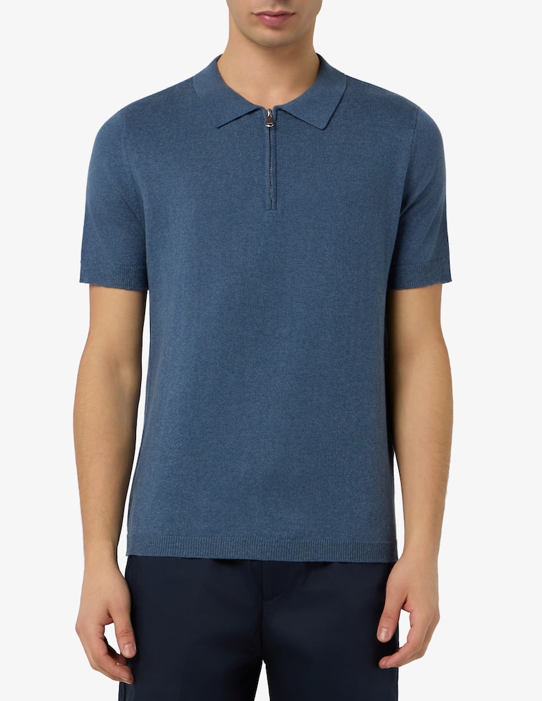 Misaky Polo con zip in cotone lino - immagine 1 Misaky Polo con zip in cotone lino - immagine 1