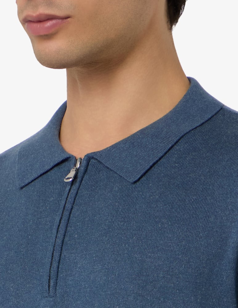 Misaky Polo con zip in cotone lino - immagine 4 Misaky Polo con zip in cotone lino - immagine 4