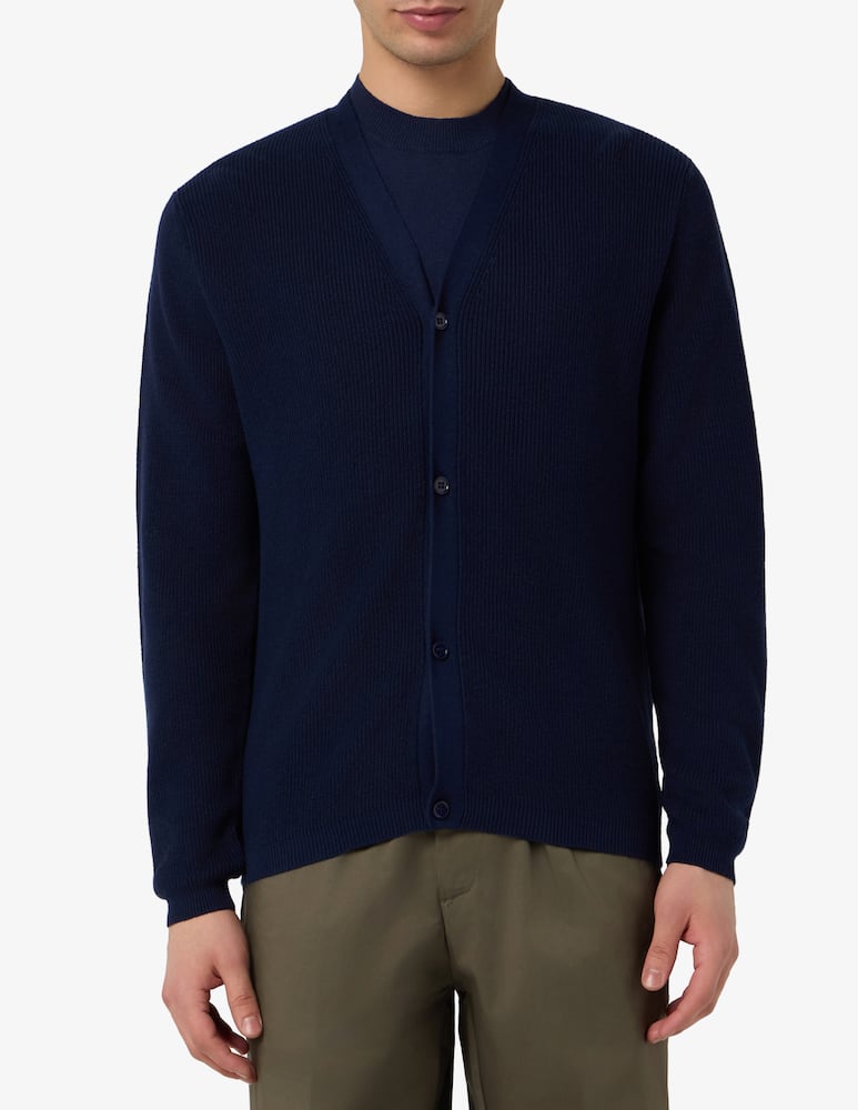 Misaky Cardigan a coste in cotone e canapa - immagine 1 Misaky Cardigan a coste in cotone e canapa - immagine 1