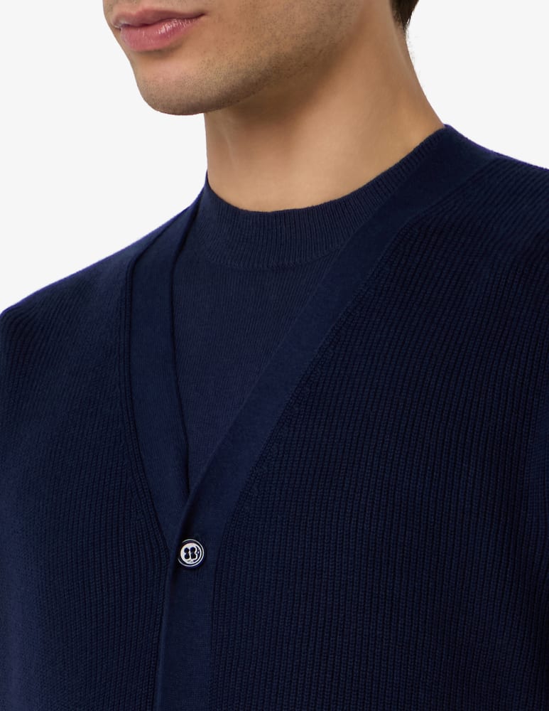 rinascente Misaky Cardigan a coste in cotone e canapa