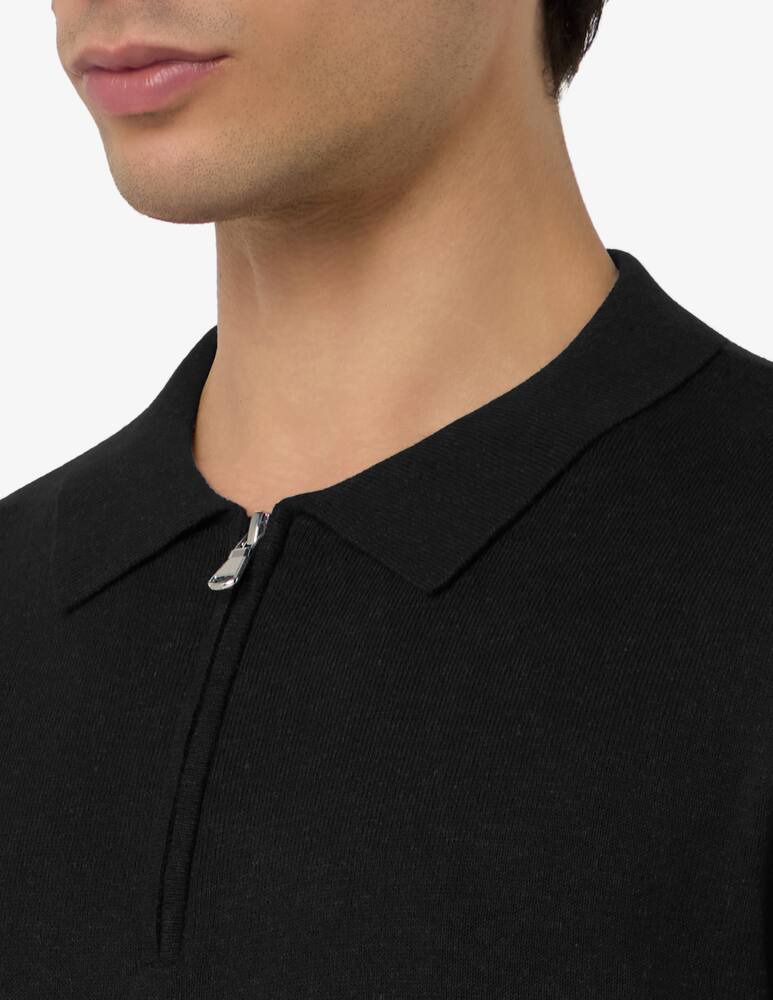 rinascente Misaky Polo con zip in cotone e lino