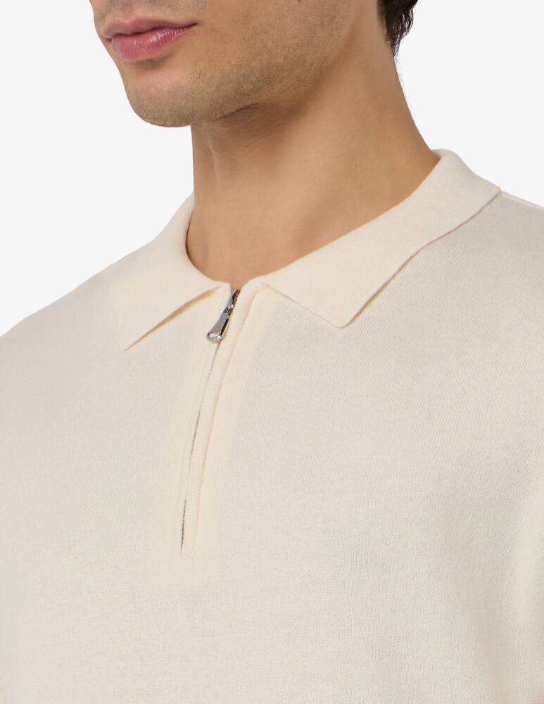 rinascente Misaky Polo in maglia con zip in cotone e lino