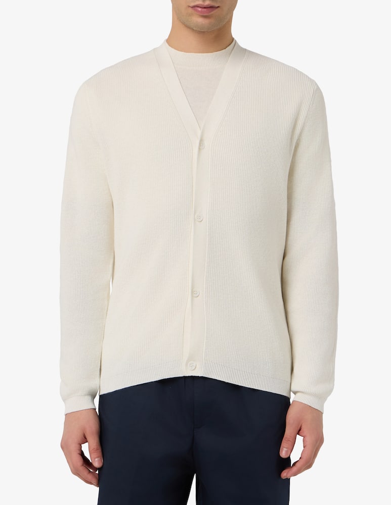 rinascente Misaky Cardigan a coste in cotone e canapa