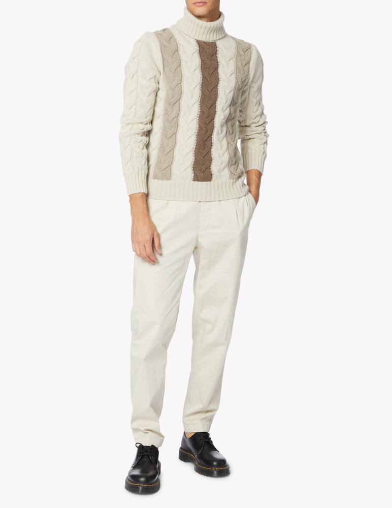 rinascente Gran Sasso Dolcevita trama trecce bicolore 