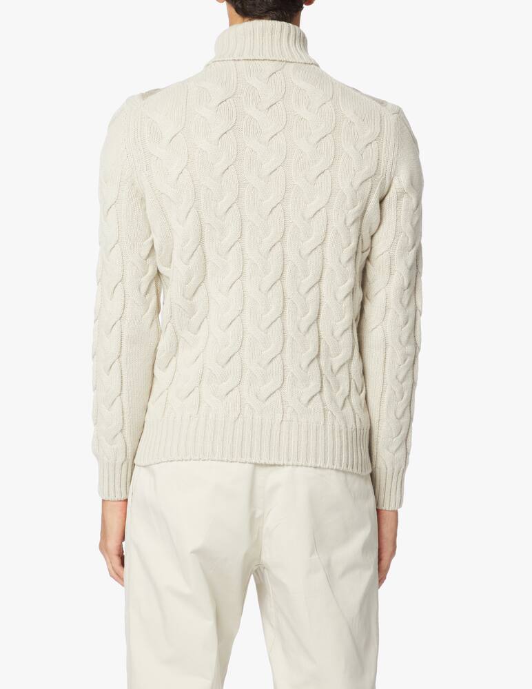 rinascente Gran Sasso Dolcevita trama trecce bicolore 