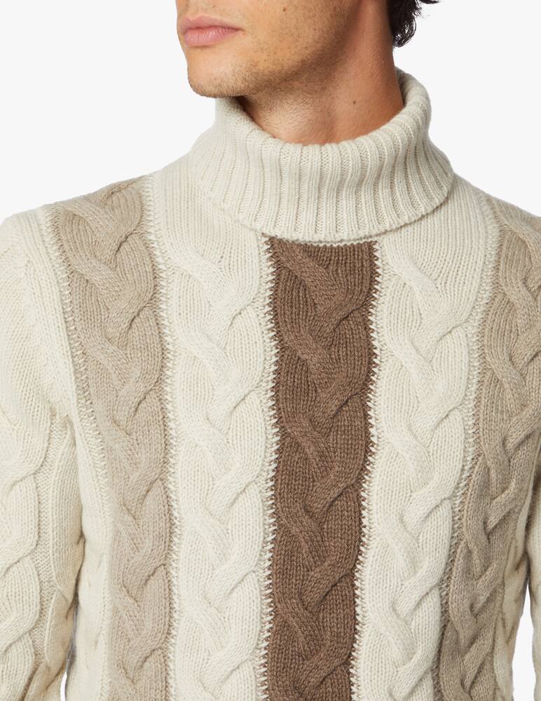 rinascente Gran Sasso Dolcevita trama trecce bicolore 